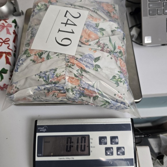 House of CB Mini Dress Womens Small Floral Kara Ruched Ruffle Sleeve Lace Up - Picture 12 of 12